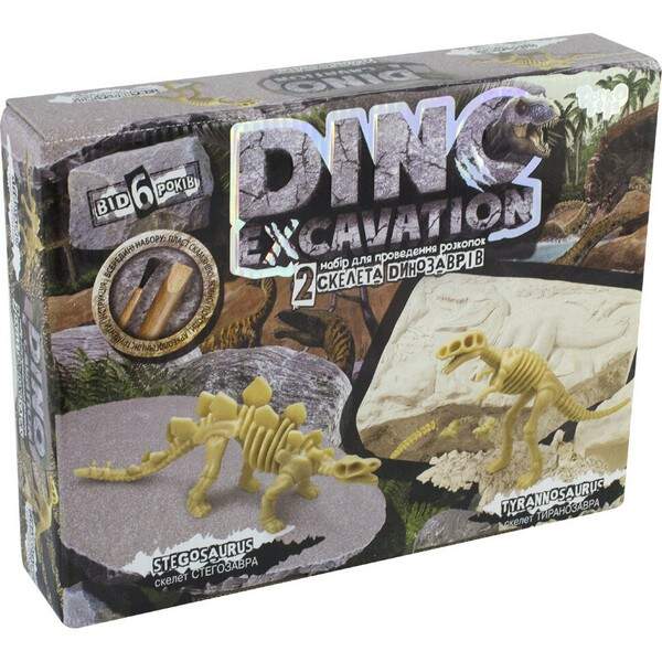 Набір для проведення розкопок "DINO EXCAVATION" динозаври укр (6) DEX-01-04,05,06 (шт.)