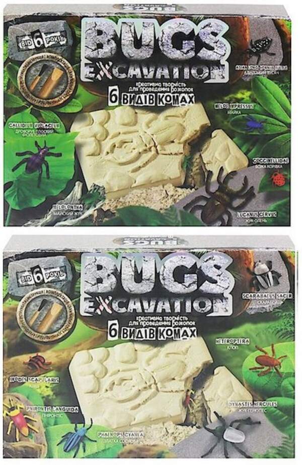 Креативна творчість для проведення розкопок "BUGS EXCAVATION" жуки укр (6) BEX-01-05U,06U (шт.)