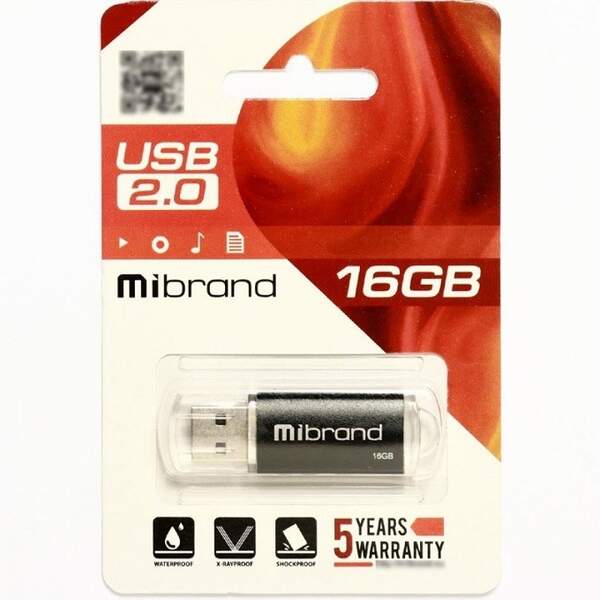 USB 2.0 Mibrand Cougar 16Gb Black (шт.)