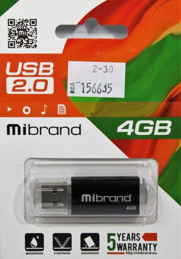 USB 2.0 Mibrand Cougar 4Gb Black (шт.)