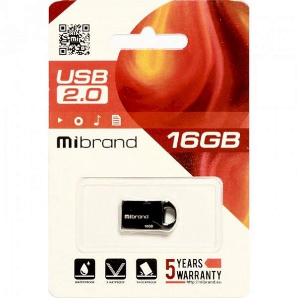 USB 2.0 Mibrand Hawk 16Gb Black (шт.)
