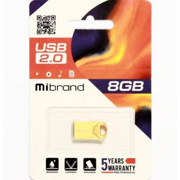 USB 2.0 Mibrand Hawk 8Gb Gold (шт.)