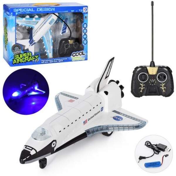 Іграшка Літак RD280-90 (18шт) р/к, акум, 23см, звук,світло, їздить,USB зарядне,2 види,кор,35-24-7,5с (шт.)