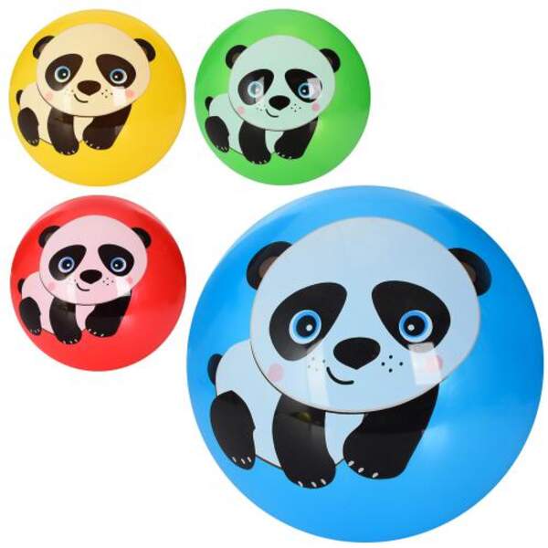 М'яч дитячий MS 3515 (120шт) 9 дюймів, малюнок (панда), 60г, 4 кольори (шт.)