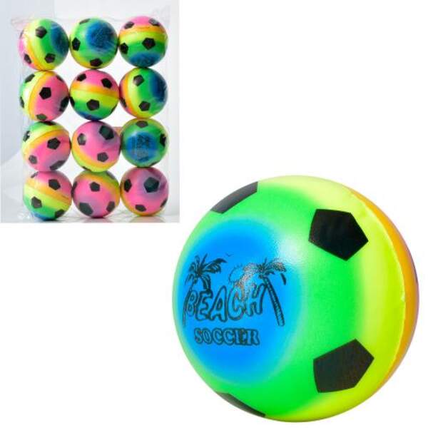 М'яч дитячий фомовий MS 3362-1 (240шт) 7,6см, футбол/ веселка, 1вид, упаковка 12шт (шт.)