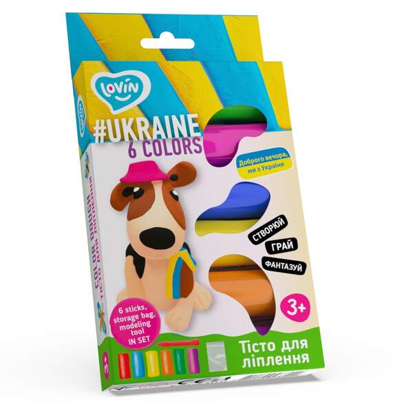 Асорті 6 кольорів #Ukraine TM Lovin Набір для ліплення з тістом 41171 (30 шт) (шт.)