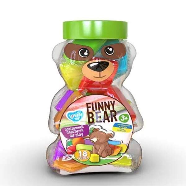 Funny Bear ТМ Lovin Набір для ліплення з повітряним пластиліном 70154 (12 шт) (шт.)