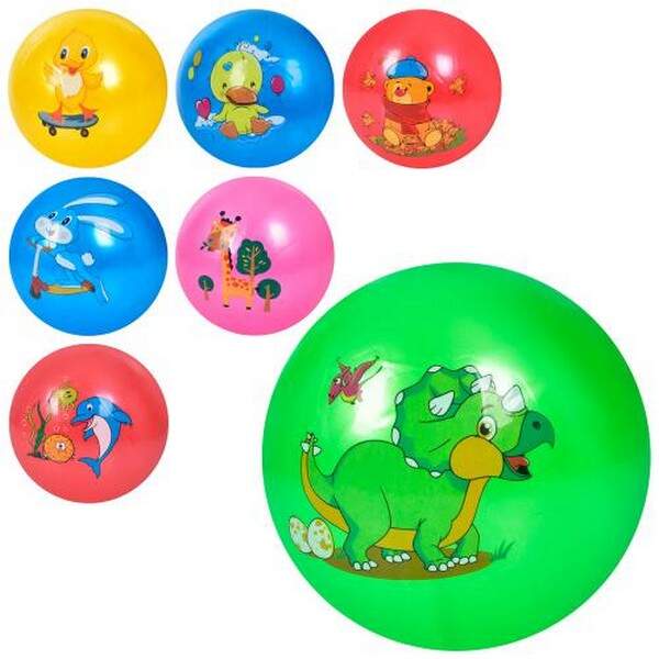 М'яч дитячий MS 3615 (240шт) 9 дюймів, малюнок, ПВХ, 57-62г, 5 кольорів (мікс видів), 10шт у кульку (шт.)
