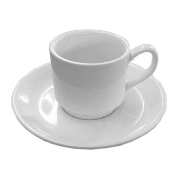 Чашка з блюдцем біла (чашка-110 мл,блюдце-13,5 см) 13629-00 (шт.)