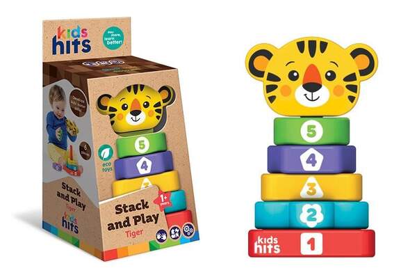 Дерев'яна іграшка Kids hits арт. KH20/014 (32шт) пірамідка тигр кор. 11,5*23,1*11,5 см (шт.)