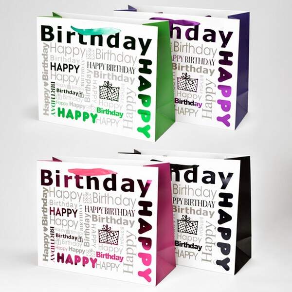 Пакет подарунковий паперовий L "Happy Birthday" 44*31*12см R91269-L (12шт./480шт) (шт.)