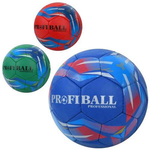 М'яч футбольний 2500-263 (30шт) розмір5,ПУ1,4мм,ручна робота, 32панелі, 400-420г, 3кольори, в пакеті (шт.)