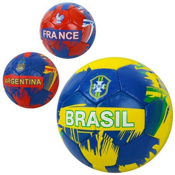 М'яч футбольний 2500-270 (30шт) розмір5,ПУ1,4мм,ручна робота, 32панелі, 400-420г, 3види(країни) (шт.)