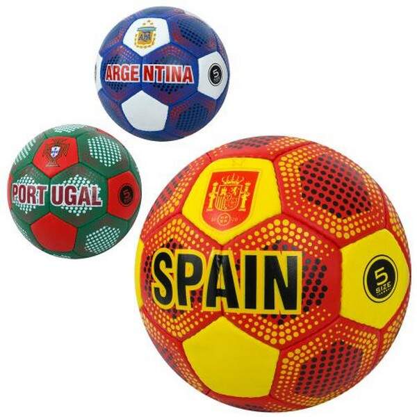 М'яч футбольний 2500-271 (30шт) розмір5,ПУ1,4мм,ручна робота, 32панелі, 400-420г, 3види(країни) (шт.)