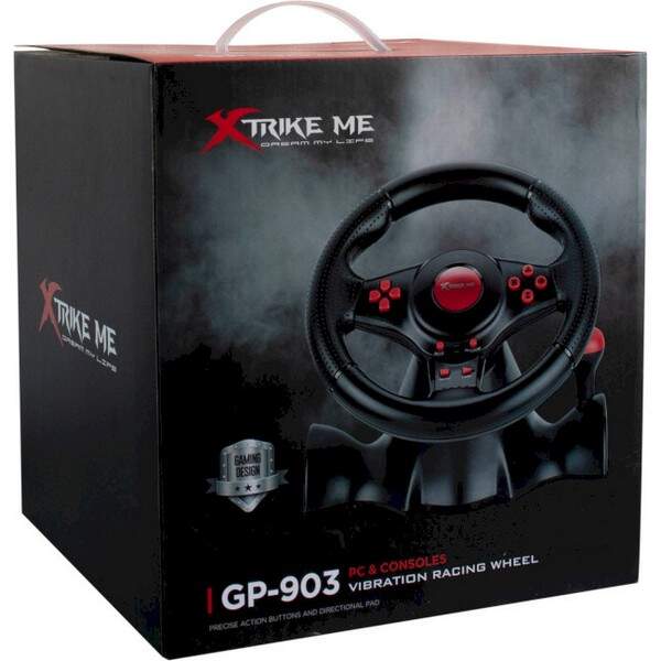 Ігрове кермо XTRIKE ME GP-903 Racing Wheel з вібро та педалями /4 (шт.)