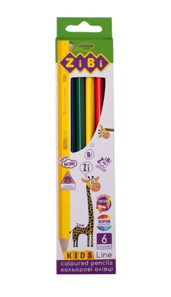 Кольорові олівці, 6 кольорів, KIDS LINE ZB.2413 (шт.)