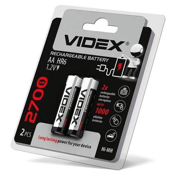 Акумулятор Videx R06 2700mAh 2 бл, /20/200 (шт.)