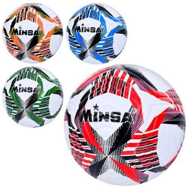 М'яч футбольний MS 3836 (30шт) розмiр 5, TPE, 400-420г, ламiнований, 4кольори, в пакеті (шт.)