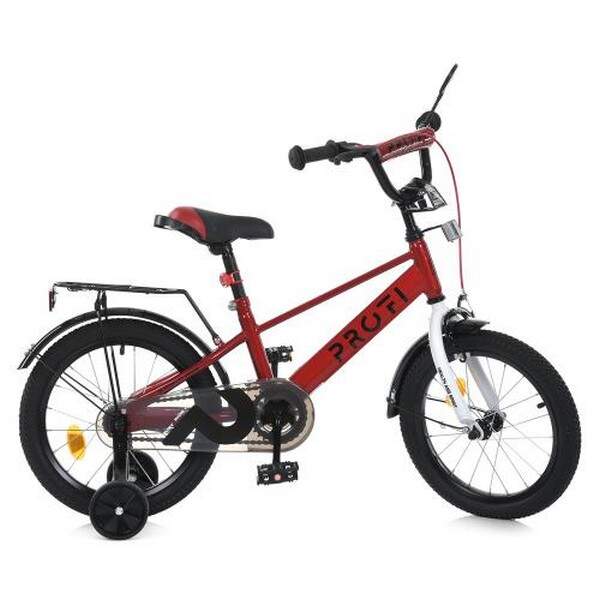 Велосипед дитячий PROF1 14д. MB 14021 (1шт) BRAVE,SKD45,червоно-білий,дзвін.,ліхтар,багажник,дод.кол (шт.)