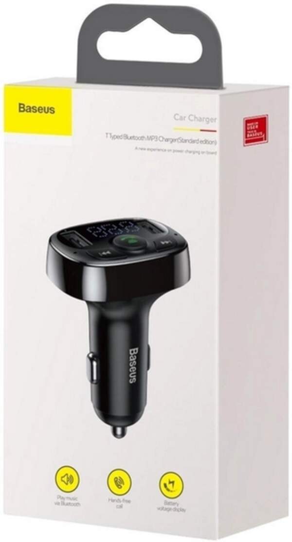 FM-трансмітер Baseus T- Shaped S-09A Car Bluetooth MP3 Player Black CCMT000001 (шт.)