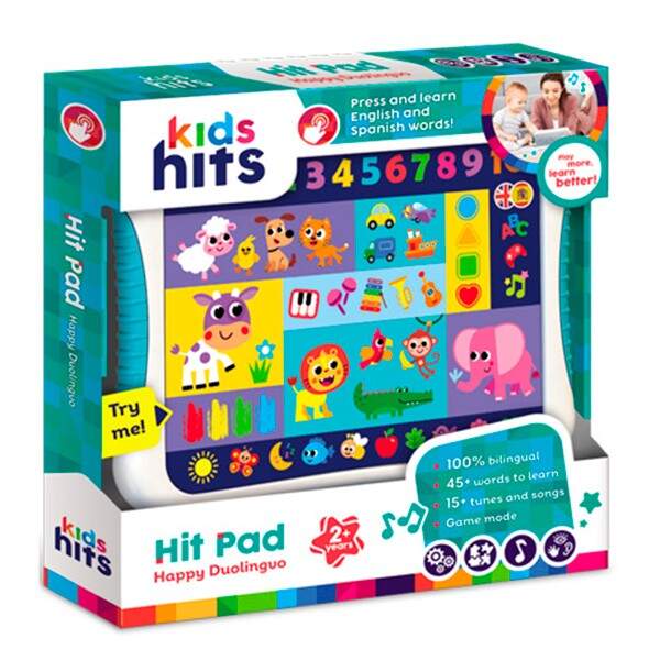 Планшет муз. Kids Hits арт. KH01/012 (48шт)"Двомовний"батар, на укр.та англ.мовах,кольори,цифри,твар (шт.)