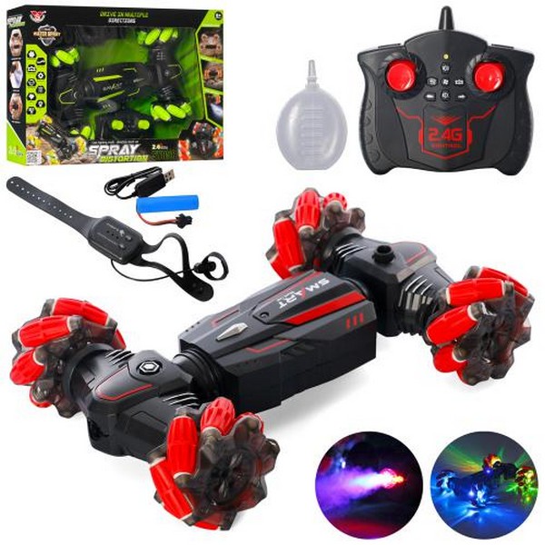 Машинка SY058 (6шт) р/у2,4G(пульт2шт,1-браслет),аккум,трюк,26см,св,пар,USBзар,2цв,кор,39-27-8,5см (шт.)