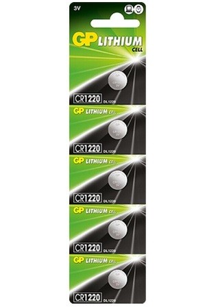 Батарейка GP дискова Lithium Button Cell 3.0V CR1220E-2CPU5 літієві (шт.)