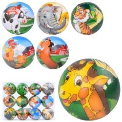 М'яч дитячий фомовий MS 4064 (360шт) 6,3см, тварини, 12шт (6 видів) в пакеті, 25-19-6,5см (шт)