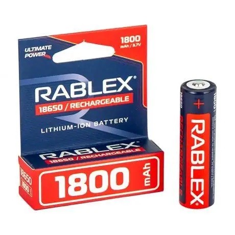 Rablex 18650 Li-lon 1800 blister mAh 1pcs ( без захисту) /40/400 (шт)