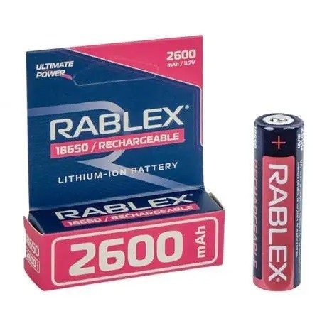 Rablex 18650 Li-lon 2600 blister mAh 1pcs ( без захисту )/40/400 (шт)