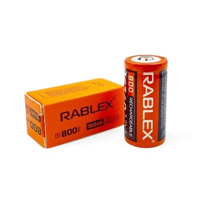 Rablex 16340 Li-lon 800 blister mAh 1pcs ( без захисту) /50/400 (шт)