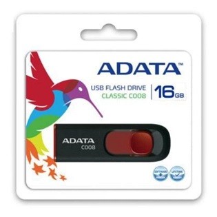 карта памяти A-Data USB 16GB C008 black/red (AC008-16G-RKD) (шт)