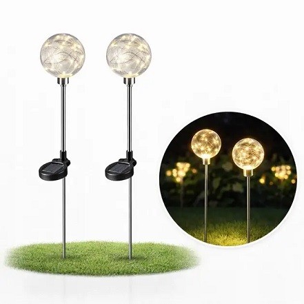Садовий світильник на сонячній батареї куля 20 см 30 LED тепла (Ціна за упаковку 2 штуки) (30) 10501 (шт)