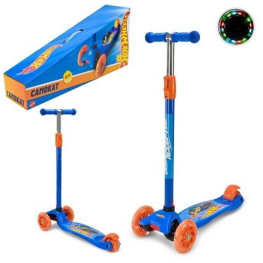 Самокат дитячий 4-х коліс.  Hot Wheels арт. BH2617 (6шт) MAXI, колеса PU світяться короб 58х15х28 см (шт)