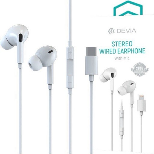 Наушники DEVIA Smart  wired earphone Type-C White (шт)