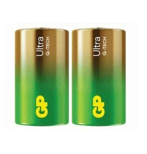 Батарейка GP Ultra Alkaline 1,5V (LR20) лужна 13AU21-S2 пвх плівка 2 штуки в упаковці (шт)