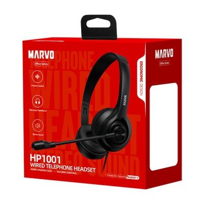 Навушники стерео з мікрофоном MARVO HP1001 (шт)