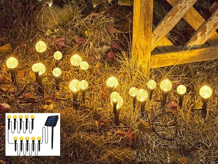 Садовий світильник garden light (кулясті з бульбашками) на сонячній панелі 10504 (шт)
