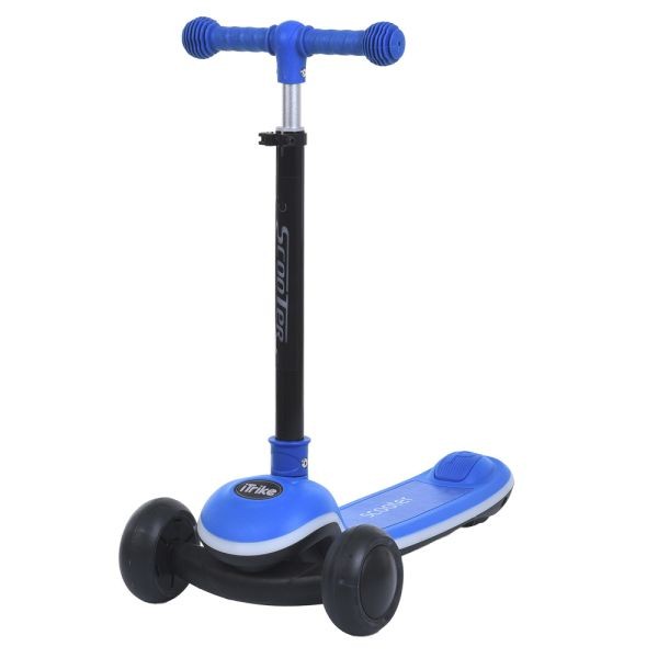Самокат 8899-blue (1шт) Maxi-big, метал+пластик, 3колесаПУ, 2колеса 120мм світло, заднє 75мм світло, (шт)
