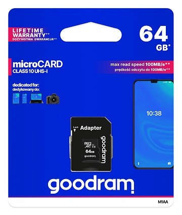 Good Ram micro SD 64Gb class 10 UHS-I + adapter (шт)