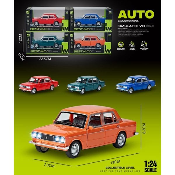 Машина D700-11D (18шт) інерція, 18см, 1:24, звук, світло, відчиняються двері, гумові колеса, підстав (шт)