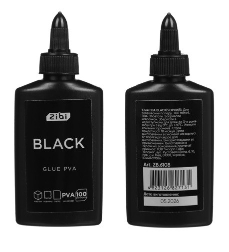 Клей ПВА  BLACK ,100 мл ковпачок-дозатор ZB.6108 (1/104) (шт)