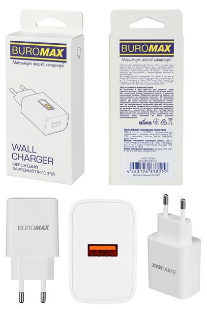 Мереживий зарядний пристрій, USB, 18W, білий BM.0653 (шт)
