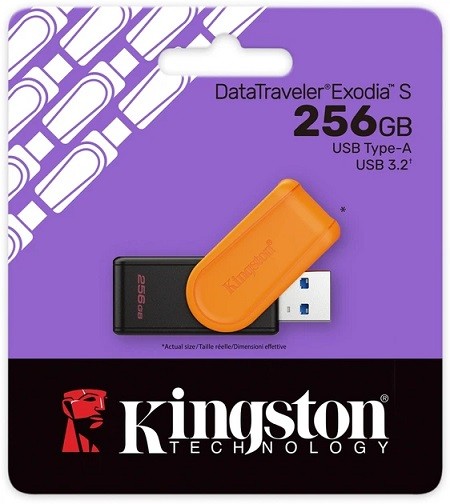 flash Kingston USB3.2 256GB Kingston DataTraveler Exodia S Black/Orange (DTXS/256GB) (шт)