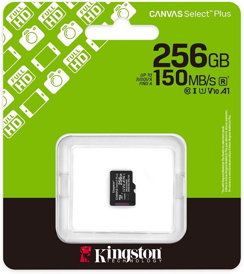 Карта памяти Kingston microSD 256GB C10 UHS-I A1 V10 R150MB/s (SDCS3/256GBSP) (шт)