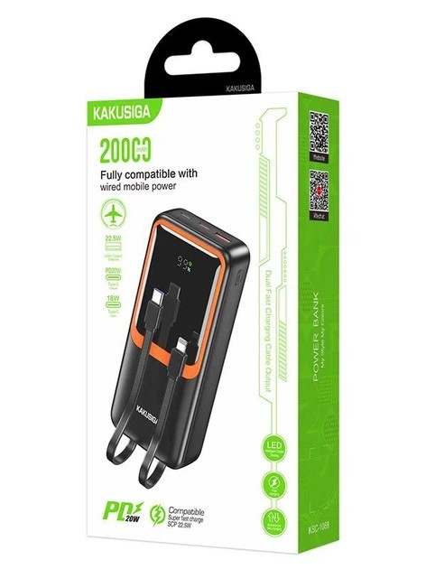 Зовнішній акумулятор Kakusiga KSC-1088 20000mAh чорний (шт)