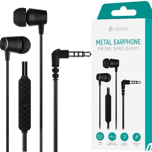 Навушники Kintone Seires Metal Earphone (3.5mm) Black (362316) (шт)