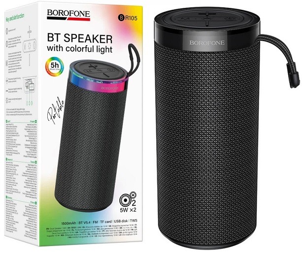 Портативна Bluetooth колонка Borofone BR105 Loud BT speaker,5W*2, Dark Gray (шт)