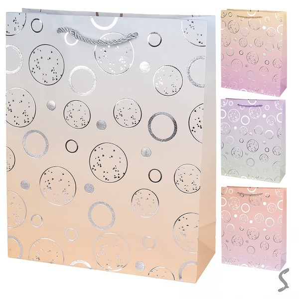 Пакет подарунковий паперовий M "Bubbles" 26*32*10см R34785-M (480шт) (шт)