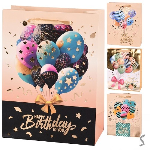 Пакет подарунковий паперовий S "Happy birthday" 18*24*8.5см R96724-S/R98083-S (720шт) (шт)